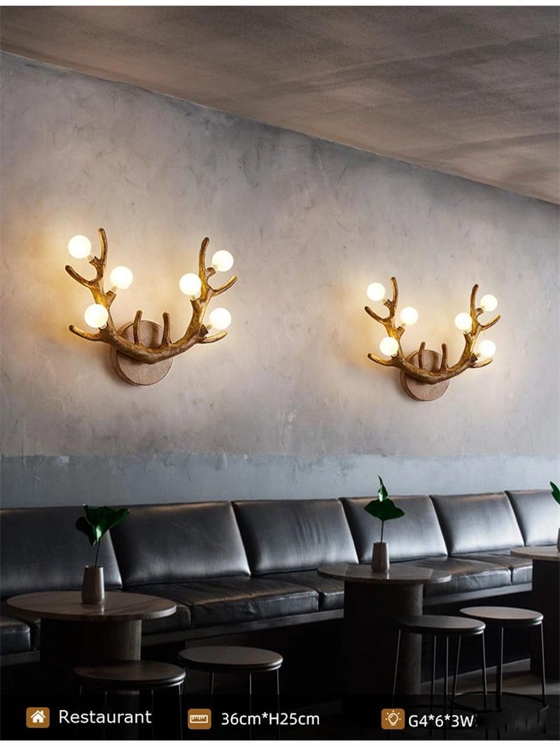 Antler Wall Lamp Northern European Living Room TV Background Wall Bedside Personality Creative Antler Wall Lamp Branch Lamp