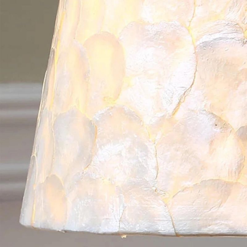 Antique Design Shade Shell Light Pieces Table Lamp for Bedroom Living Room LED