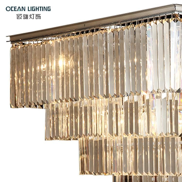 Indoor Suspension LED Lamp Pendant Light Hanging Crystal Chandelier