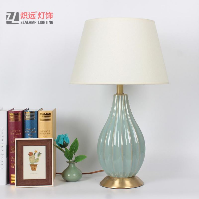 Traditional Large Chinese Bedroom Ceramic Table Lamp Green (TL8019)