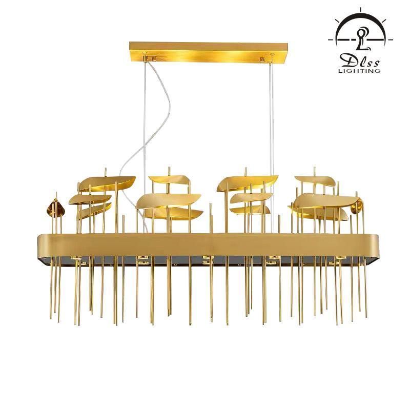 Home Gold LED Long Italy Indoor Bar Chandelier