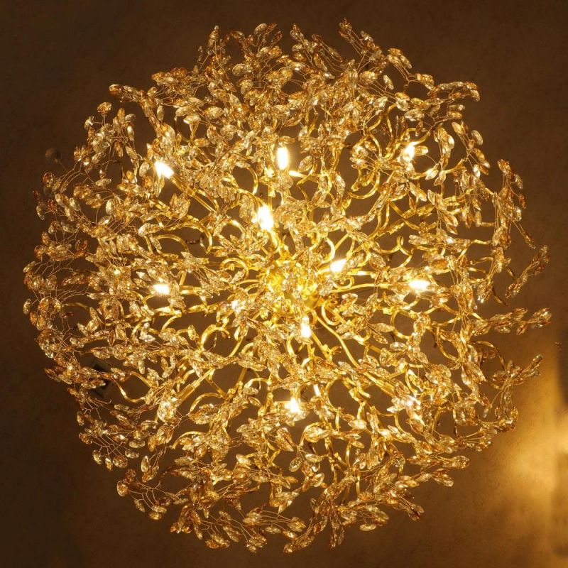 2022 Post Modern Simple Custom Creative Dining Room Romantic Gold Luxury Decorative Bedroom LED Crystal Chandelier