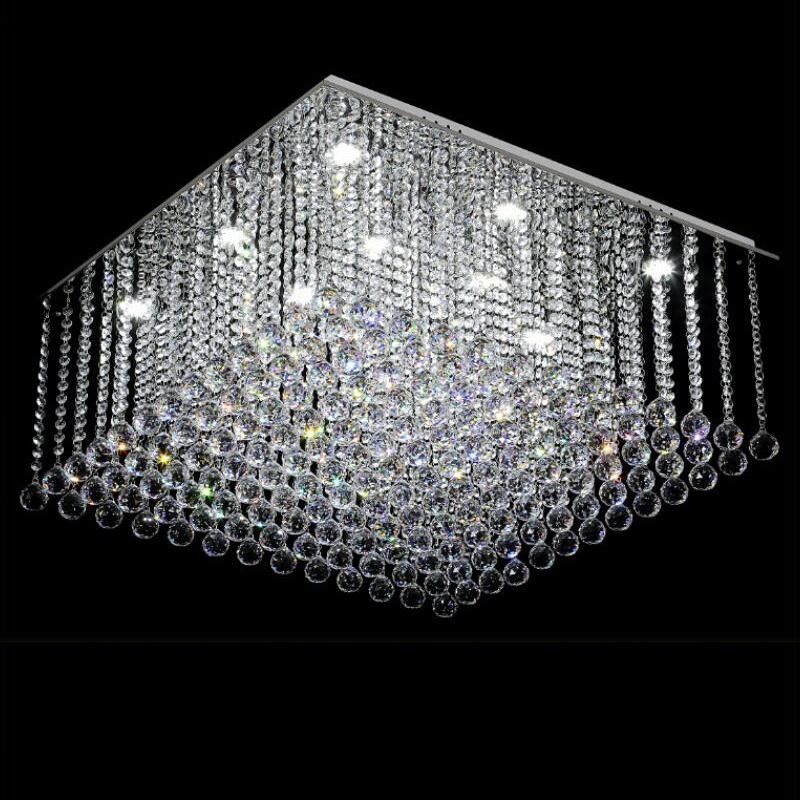 Square Flush Mount Crystal Chandelier for Luxury Living Room Crystal Chandeliers (WH-CA-95)