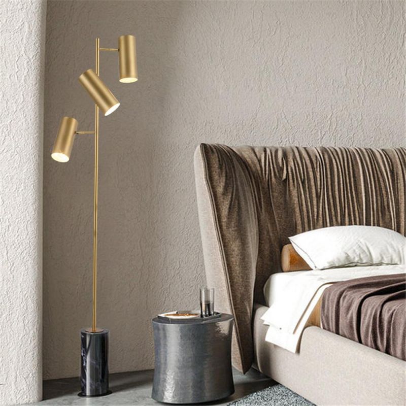 360 Degree Rotating Lamp Head Modern Marble Golden Floor Lamp