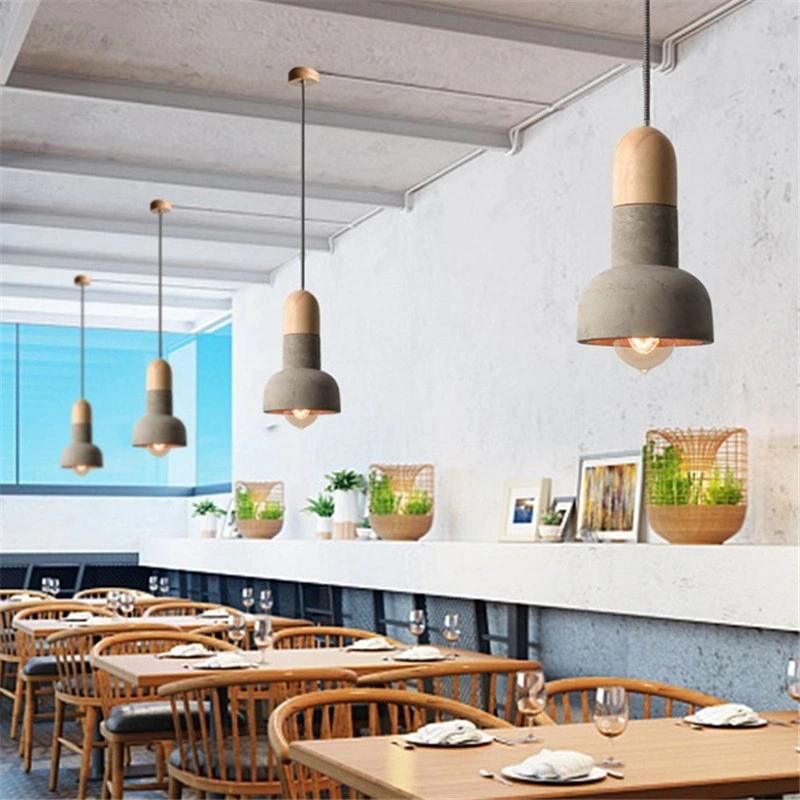 Vintage Wood Pendant Light Dining Room Viveca Cement Body Scandi-Industrial Style Pendant Light (WH-AP-350)
