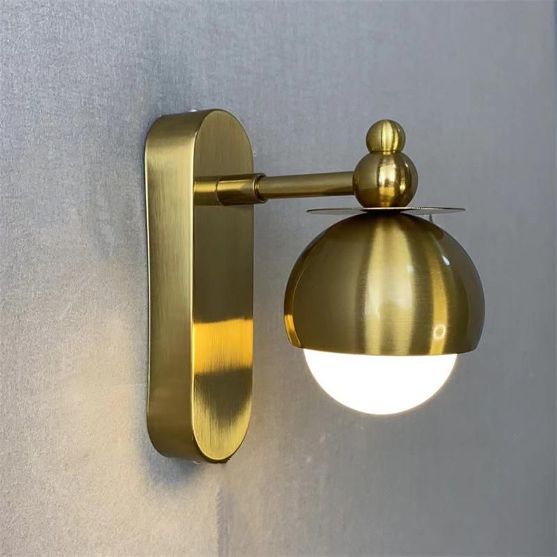 Nordic Luxurious Bedroom Bedside Wall Lamp Gold Copper Natural Color Small Wall Lamp Living Room Background Wall Decor LED Lamp