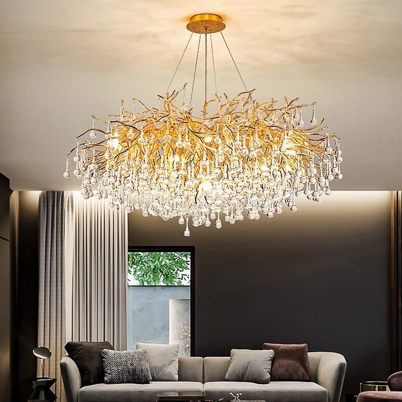 Villa Chandelier Tree Droplet Crystal Lamp Shop Lamp Pendant Lamp