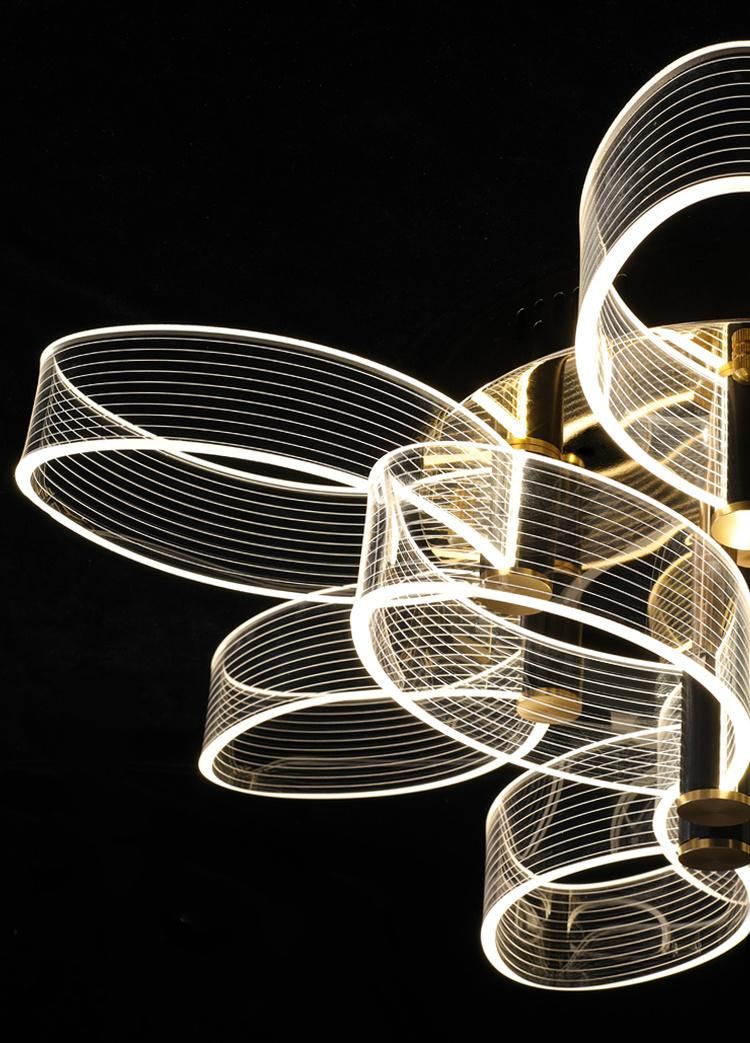 Modern Fashion Arylic Long Chandelier Decorate Light for Living Room