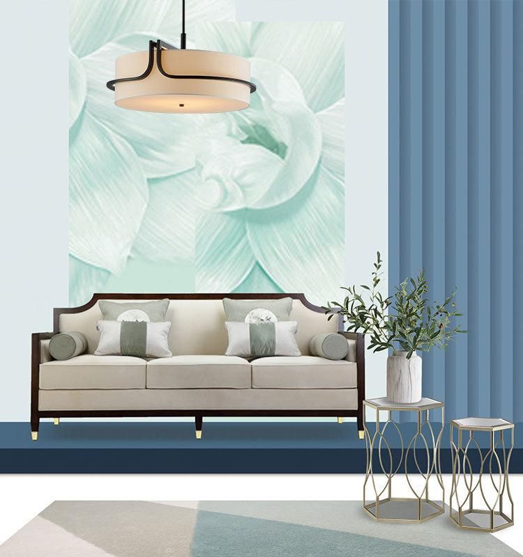 Modern Drum 3 Light Flush Mount Chandelier with Hospitality Lighting