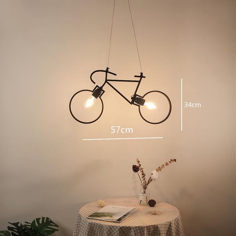Industrial Pendant Lights Vintage Iron Bicycle Hanglamp for Bar Decor E27 Loft Round Pendant Light (WH-VP-65)