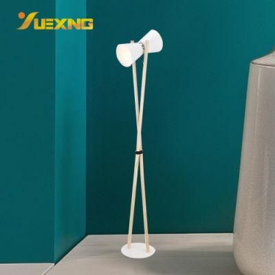 Vintage Industrial Wooden Custom Design White Unique Adjustable LED Stand Floor Lamp Modern Lamp