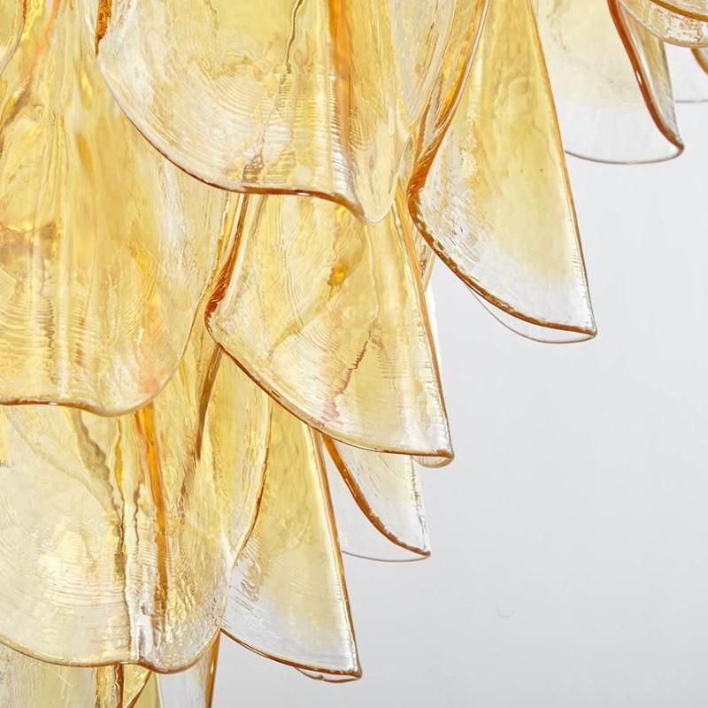 Vintage Leaf Shaped Crystal Chandelier Bedroom Dining Room Pendant Lamp