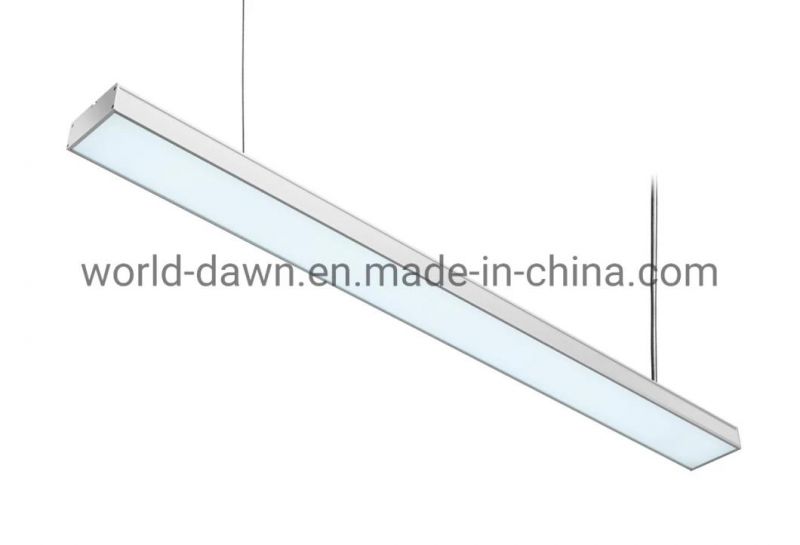 Wholesale Modern Linear Chandelier Lamp 1200mm Indoor Office LED Ceiling Pendant Linear Light with White Black PBT Housing