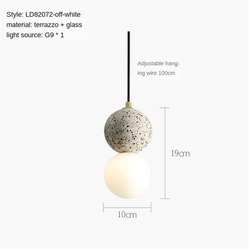 Modern Marble Pendant Lights Industrial Bedroom Bedside Lamp Cafe Restaurant Bar LED Hanging Lights Glass Ball Hanglamp