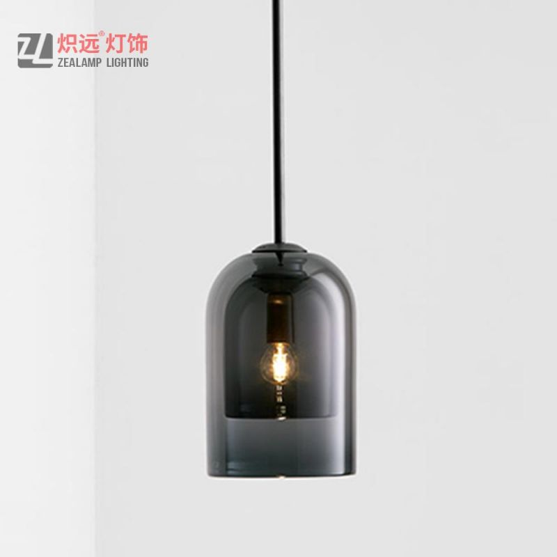 Modern Decorative Front Desk Smoky Glass Pendant Lighting for Bar