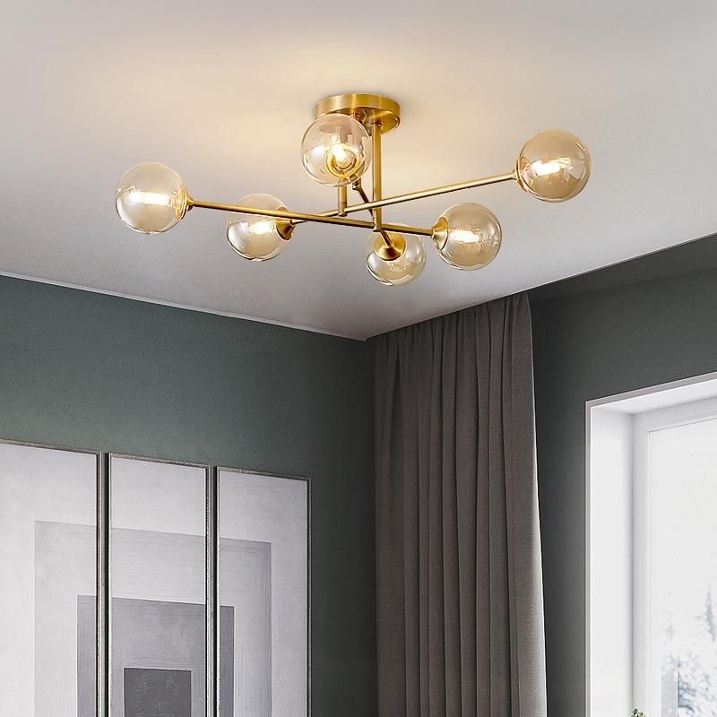 Metal Golden Color Pendant Lamp Chandelier Living Room Lamp Bedroom Lamp