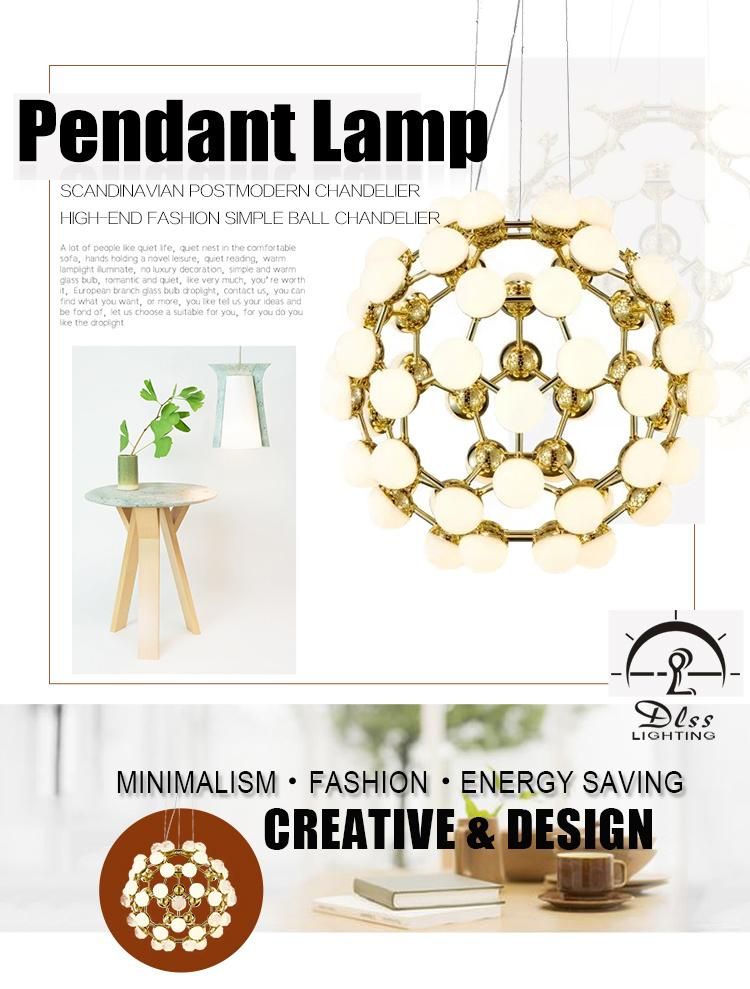 Gold Ball Energy Saving Lighting Huge Hanging Lamp