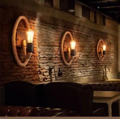 Loft Wall Light Edison Bulb Aisle Stairs Bar Coffee Shop Vintage Hemp Rope Wall Lamp (WH-VR-12)