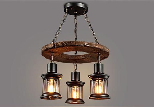 Chandelier Modern Lighting with Wood for Dinner Room Coffee Bar Decoration