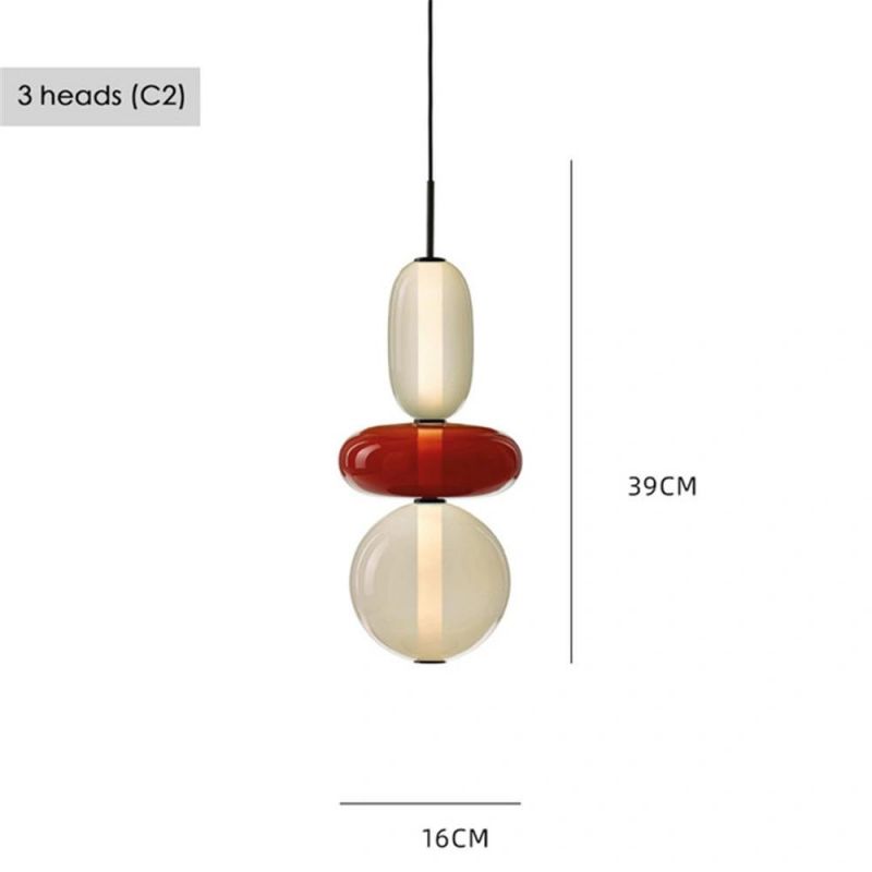 Glass Ball LED Pendant Lamp Bedside Bar Cafe Hanging Lights Candy Cartoon Home Decor Pendant Lights