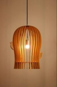 Yellow Color Big Wood Lamp S112