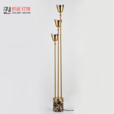 Indoor Modern Luxury Brass Color Standing Lamp Light for Hotel