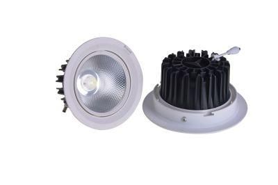 High Lumenious Isolated Driver Die Casting Aluminium 20W Tempered Glass SMD COB LED Downlight