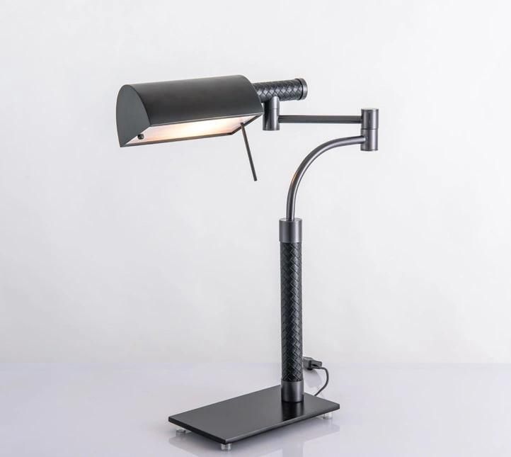 American Industrial Style Simple Creative Leather Desk Lamp Designer Style Study Bedroom Bedside Lamp Exhibition Hall Decorative Lamp