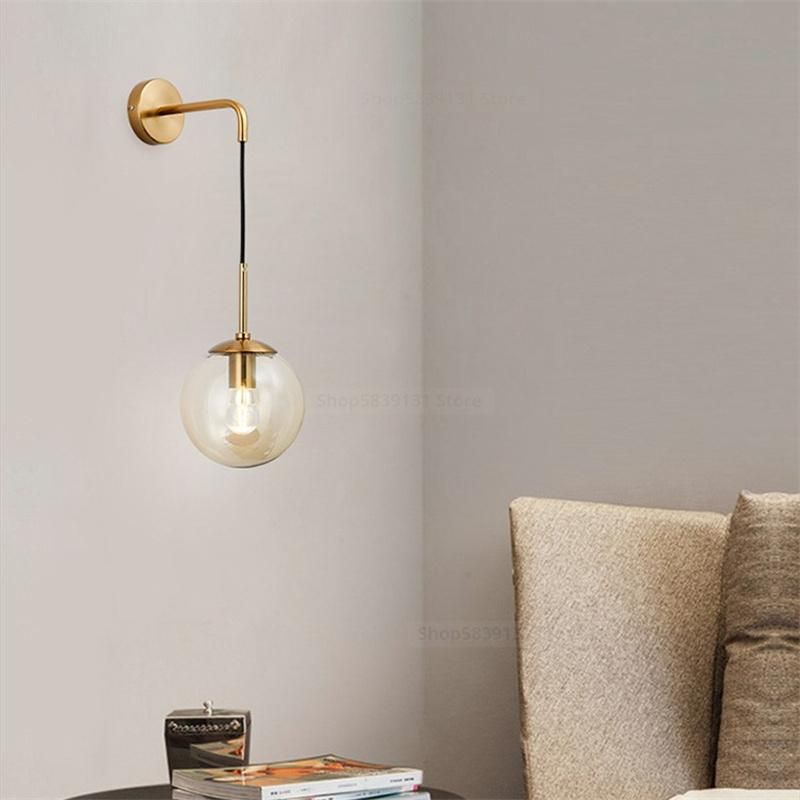 Nordic Modern Glass Ball Wall Lamps Retro Simple Bedside Bubble Wall Light (WH-OR-33)