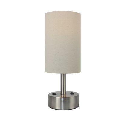 Table Lamps Outlet Bedside Desk Lamp Fabric Shade Nightstand Desk Lamp for Bedroom USB LED