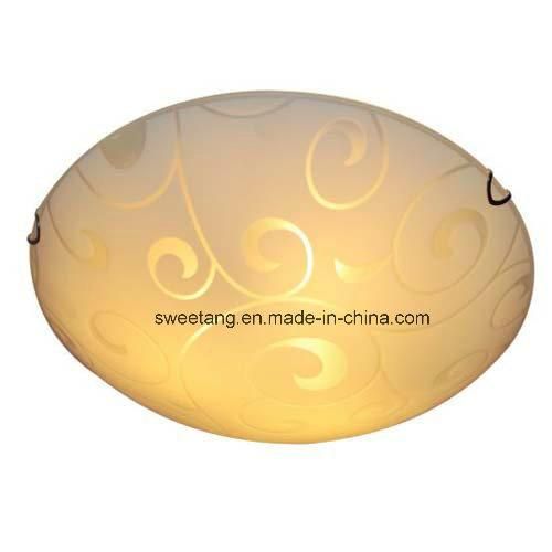 Round Glass Ceiling Light with Glass Shade for Home Decoration
