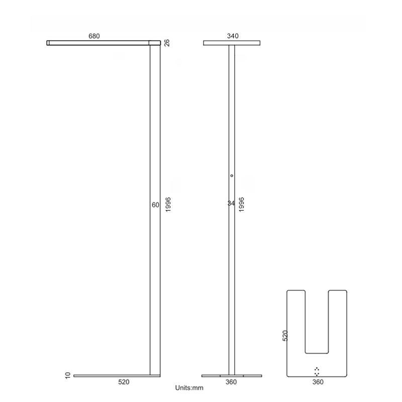 Cmn Lighting Automatic Heavy Duty Free-Standing Office Floor Lamp with Daylight Sensor & Motion Sensor