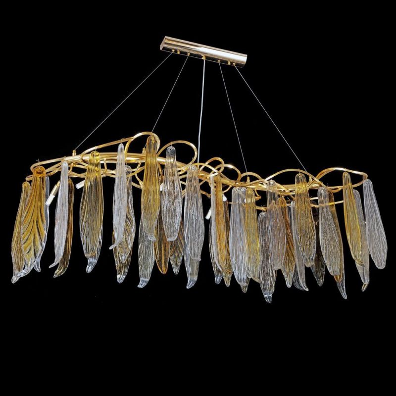 Rustic Manufactory Round Shape Handmade Meerrosse Gold Crystal Ceiling Pendant Lamp Chandelier Lighting