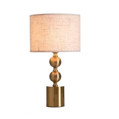 Design Lamp Modern Simple Golden Bedroom Model Room Villa Room Lamp Metal Cloth Lamp Luxury Lamp