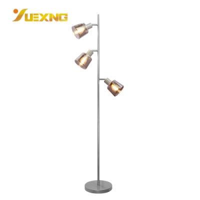 Modern Glass Shop Clear Industrial Round LED Luxury Home Lighting Iron Floor Light Lamp