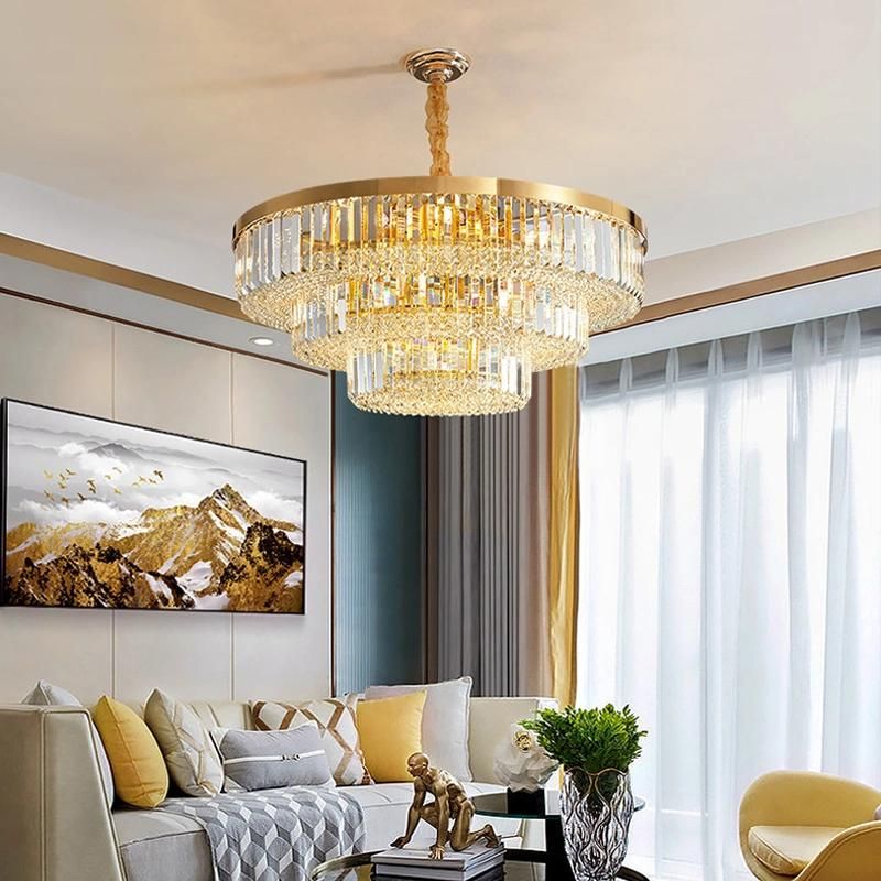 Gold Modern Chandelier for Living Room Multilayer Crystal Ceiling Chandelier (WH-CA-62)
