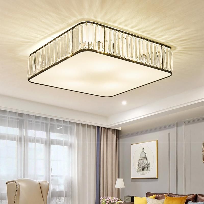 LED Ceiling Lights with Crystal Lampshade for Bedroom Metal Square Ceiling Lamp (WH-CA-99)