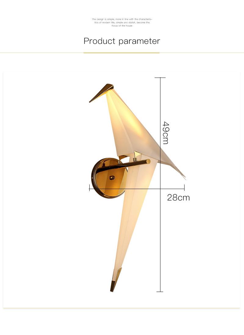 LED Bird Design Wall Lamp Bedside Lamp Creative Origami Paper Birds Wall Light (WH-OR-18)