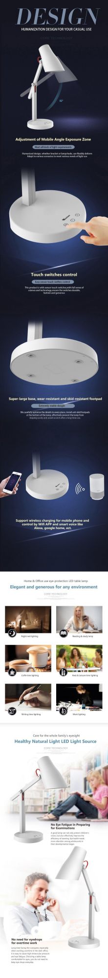 Joint Samart LED Table Lamp with WiFi and Wireless Charging