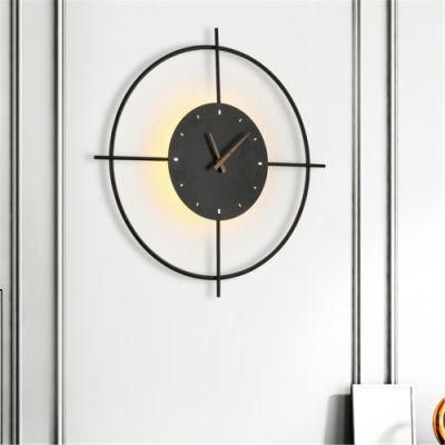 Nordic Designer Rudder Black Gold LED Wall Lamp for Living Room Bedroom Wall Clock Lamp (WH-OR-167)