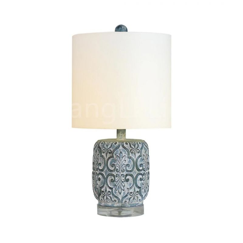 American Resin Table Lamp Bedroom Bedside Table Creative Blue Living Room Table Lamp American Retro Table Lamp