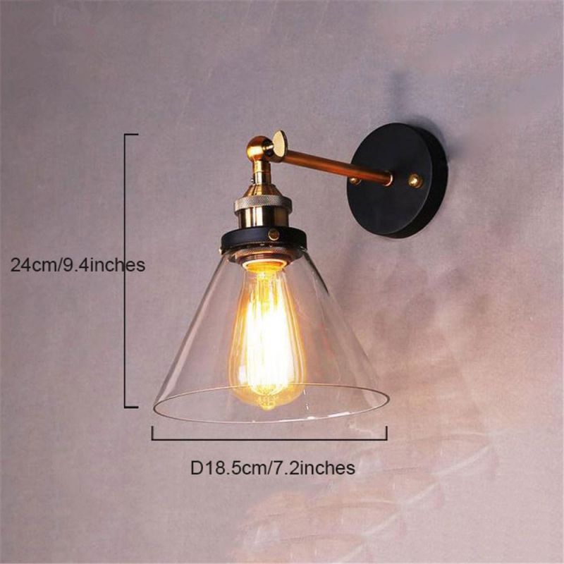 Vintage Wall Lamps Iron+Glass Wall Lights American Country Glass Wall Lamp (WH-VR-110)