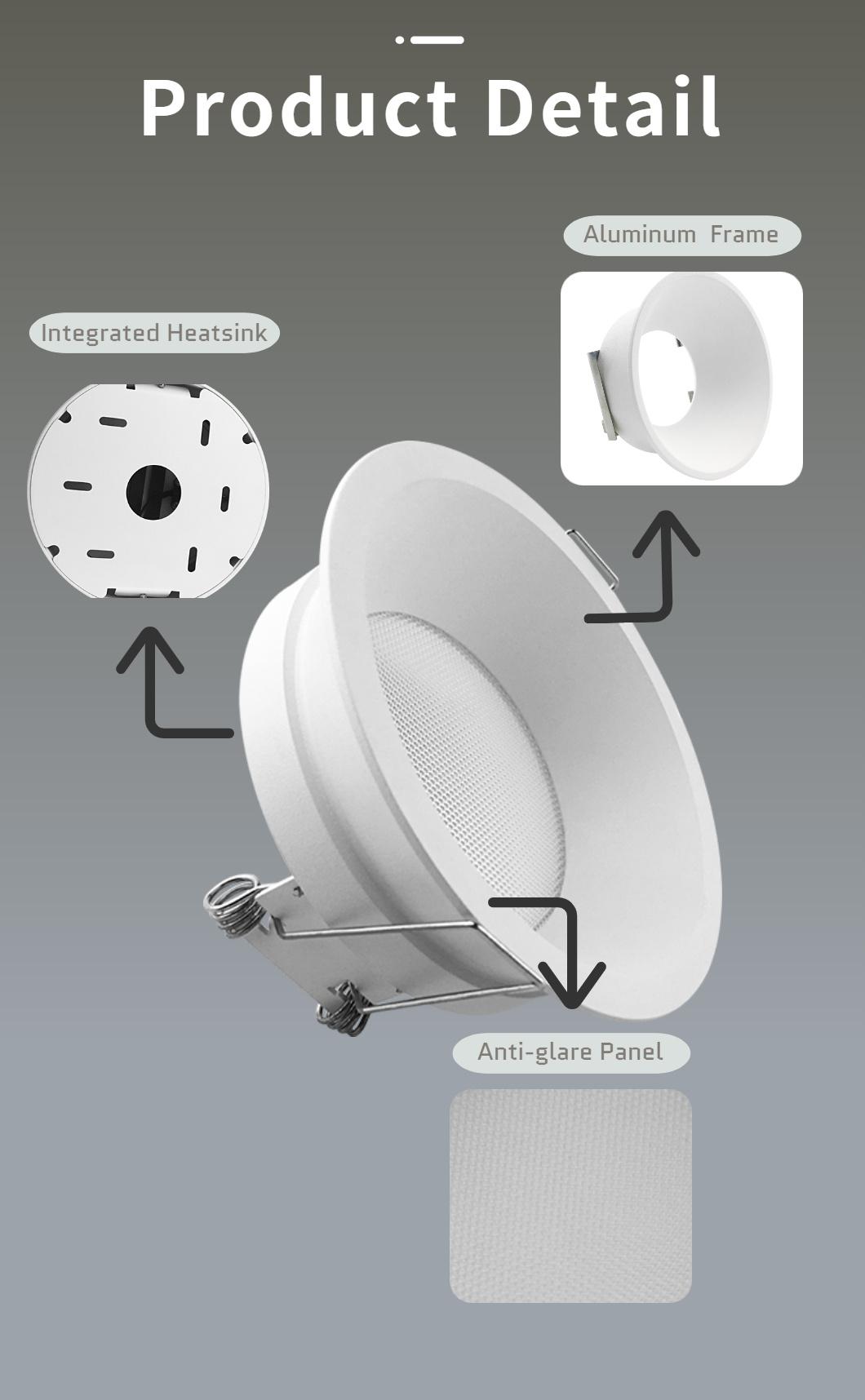 Indoor Lighting Fixture COB LED Spotlight 9W 11W 18W High CRI>90 Anti-Glare Dimmable Ceiling Recessed LED Downlight