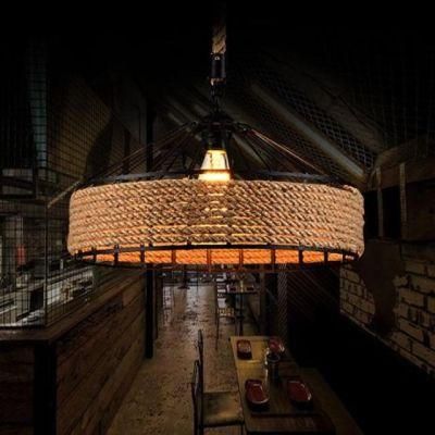 Vintage Hemp Rope Pendant Light Chandelier Lighting for Dining Room Kitchen (WH-VP-15)