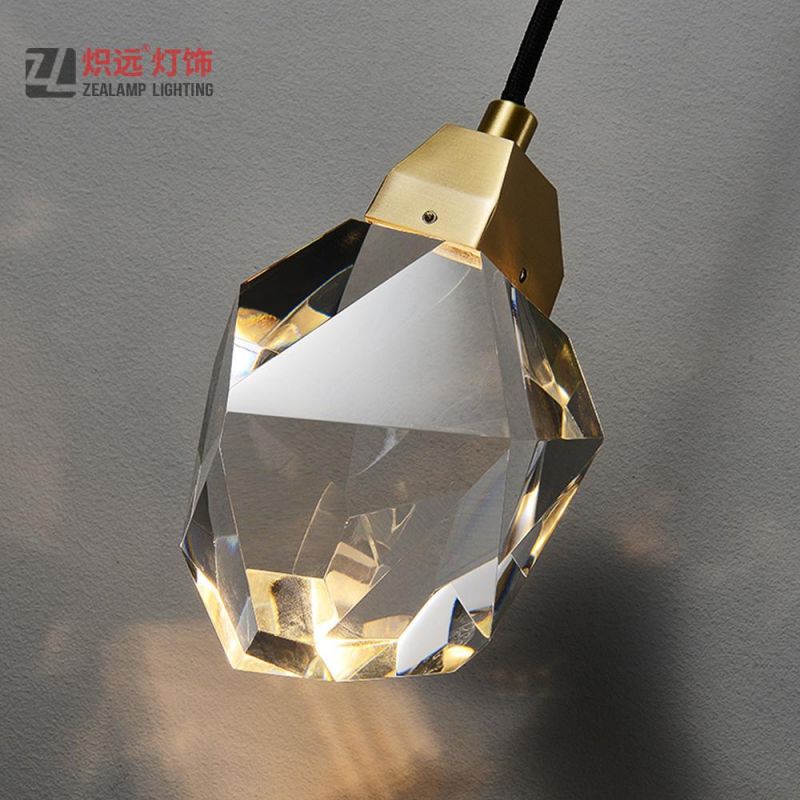 Modern Lighting New Design Clear Glass Copper Pendant Lamp