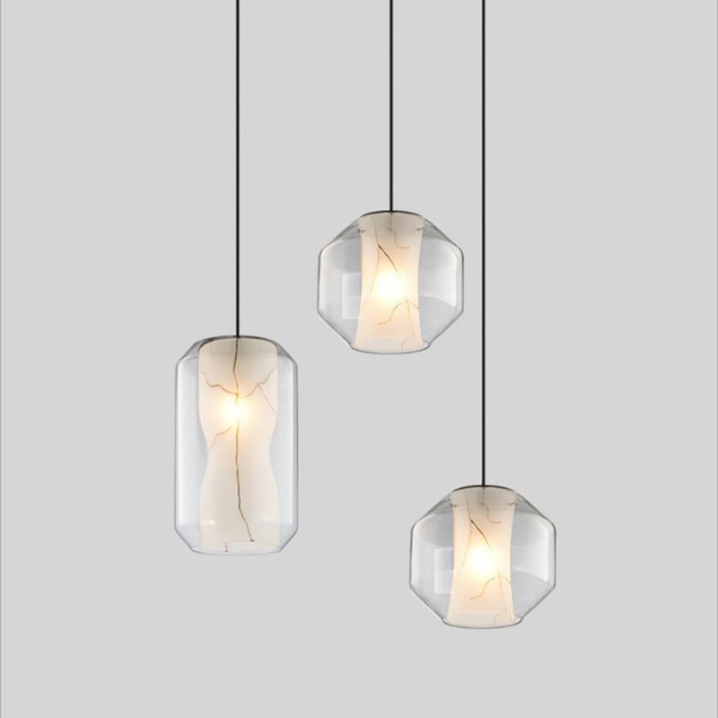 Nordic Modern Marble Pendant Lights Hall Restaurant Hotel Glass Pendant Lamp (WH-AP-204)