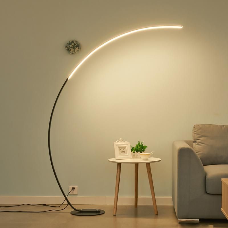 Arc Floor Lamp Dimmable APP Control Colorful Black White Corner Floor Lamp Bedroom Decor Stand Lighting (WH-MFL-16)
