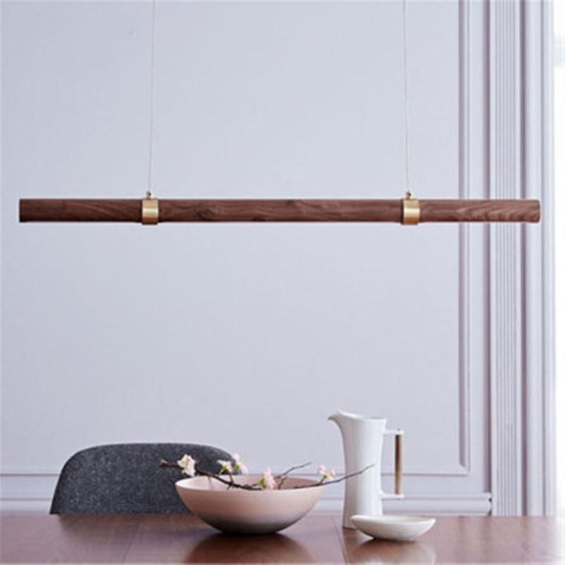 Nordic Long Pendant Light Minimalist Office Niels Scandinavian Round Case Wooden Pendant Light (WH-AP-359)