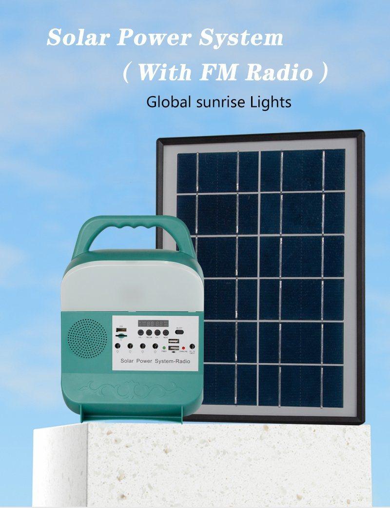 Portable Solar LED Lights with FM Radio /MP3/ Mobile Phone Charger Solar Home or Outdoor Lighting System High Quality Lamp