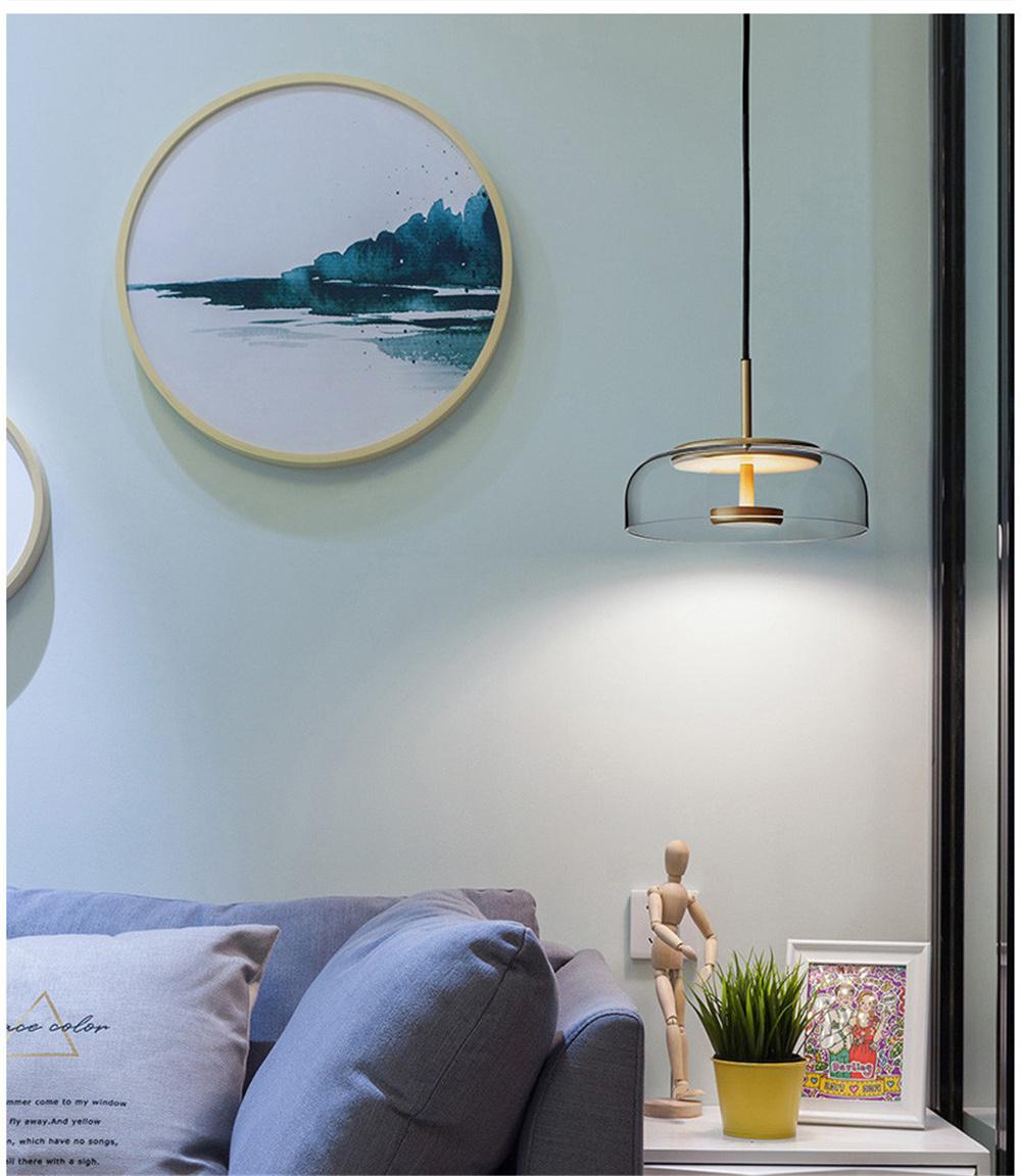Glass Lampshade Home Deco LED Pendant Lights Dining Room Cafe Kitchen Hanging Light Fixtures